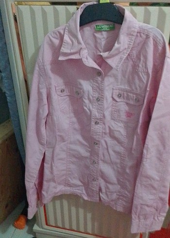 Pembe Düğmeli Uzun Kollu Kiz Çocuk Gömlek - Görsel 3