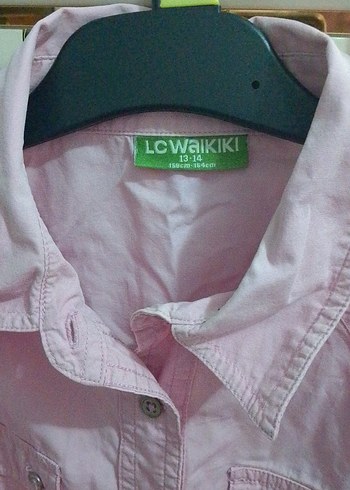 Pembe Düğmeli Uzun Kollu Kiz Çocuk Gömlek - Görsel 2