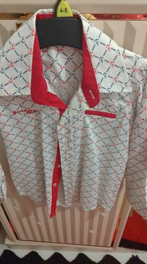 Beyaz Baskılı Erkek Çocuk Uzun Kollu Gömlek - Görsel 2