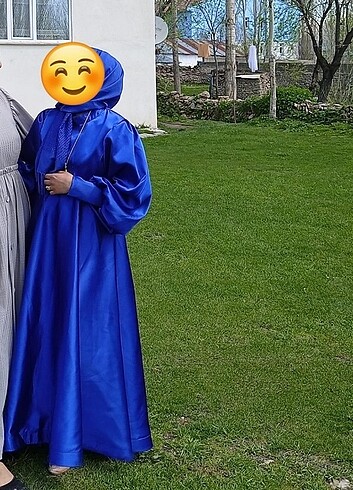 Saten özel dikim tesettür elbise