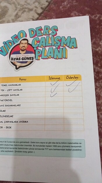  Benim hocam tyt matematik video ders defteri