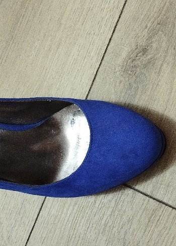36 Beden Mavi Süet Topuklu Kadın Stiletto