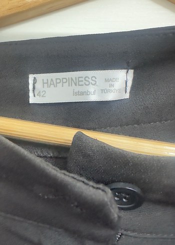 Siyah Pilili Rahat Kesim kumaş Kadın Pantolon - Görsel 3