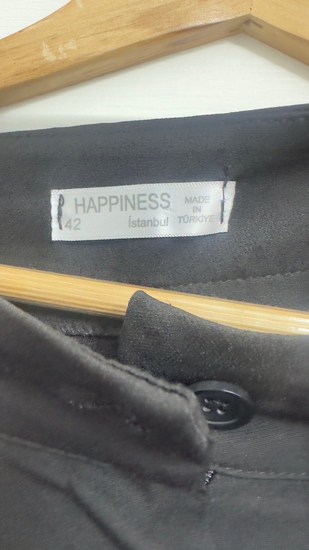 Siyah Pilili Rahat Kesim kumaş Kadın Pantolon - Görsel 3