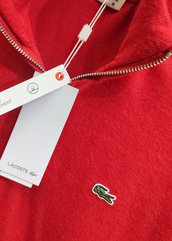 Diğer Lacoste Kırmızı Fermuarlı Sweatshirt