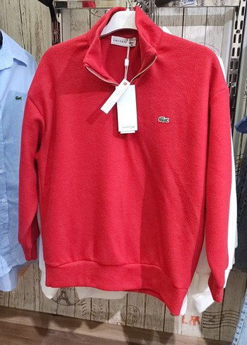 Lacoste Kırmızı Fermuarlı Sweatshirt