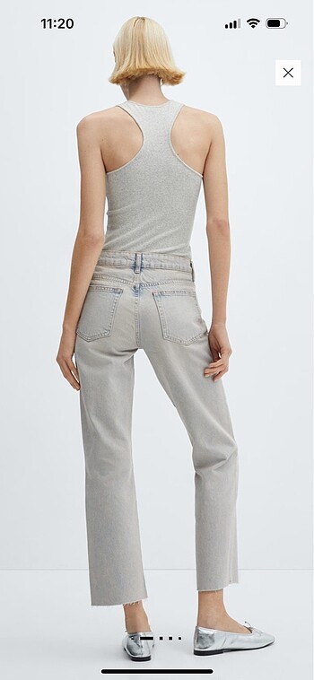 48 Beden gri Renk Mango Jean Pantolon