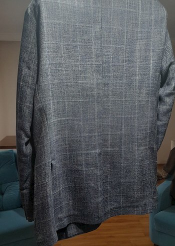 mavi keten Ceket hiç giyilmedi - Görsel 9