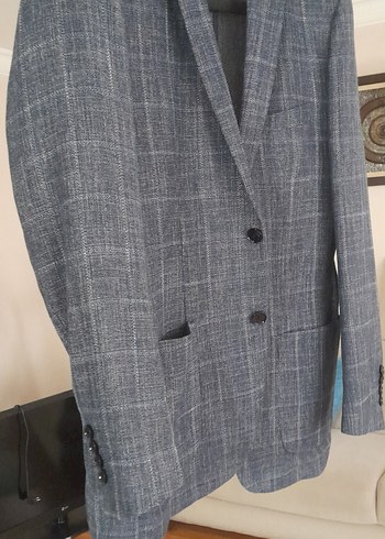 mavi keten Ceket hiç giyilmedi - Görsel 5