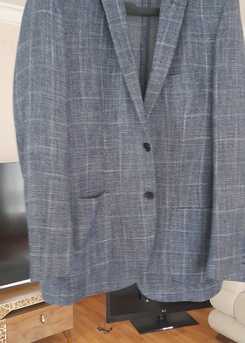 mavi keten Ceket hiç giyilmedi - Görsel 6