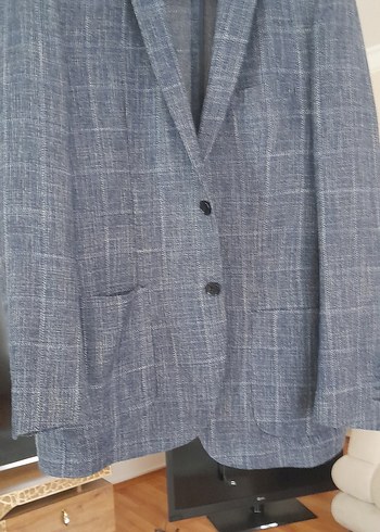 mavi keten Ceket hiç giyilmedi - Görsel 7