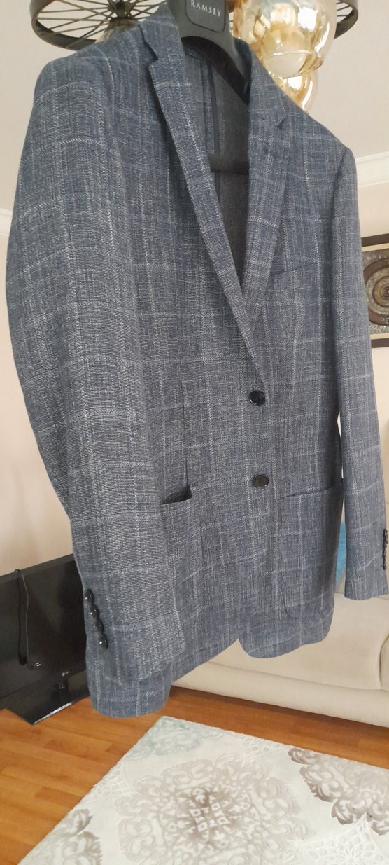 mavi keten Ceket hiç giyilmedi - Görsel 5