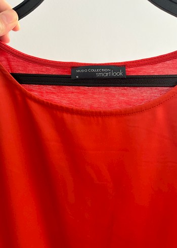 Kırmızı Saten Görünümlü bluz - Görsel 2