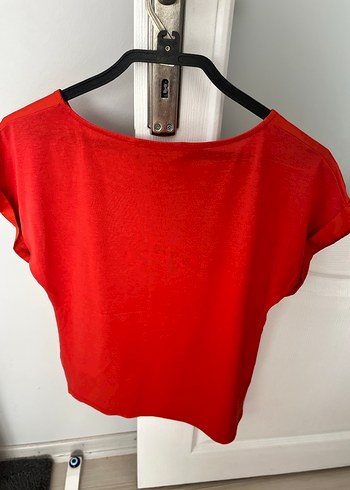 Kırmızı Saten Görünümlü bluz - Görsel 3