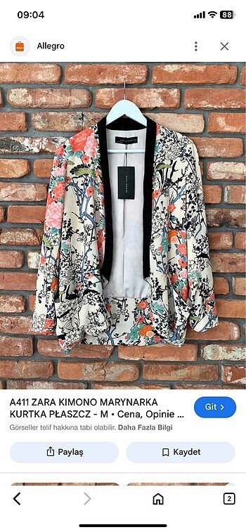 Zara m beden blazer ceket ince