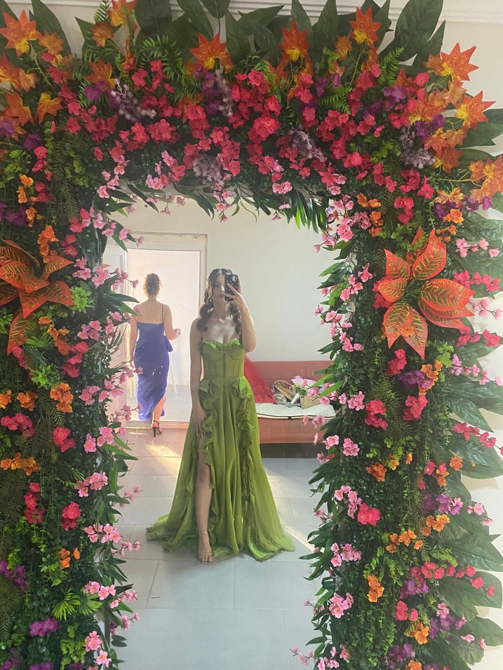 Alfabeta Fırfırlı Straplez elbise - Görsel 4