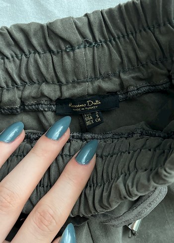 Massimo Dutti Kadın haki Bol Kesim Mini Şort