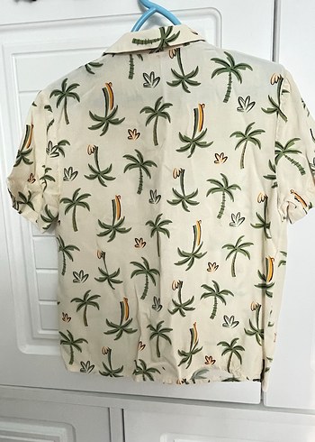 Bej Pamuklu Kısa Kollu Erkek Gömlek - Görsel 2