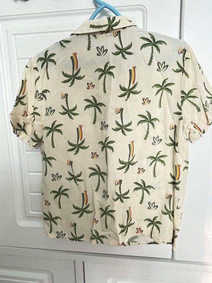 Bej Pamuklu Kısa Kollu Erkek Gömlek - Görsel 2