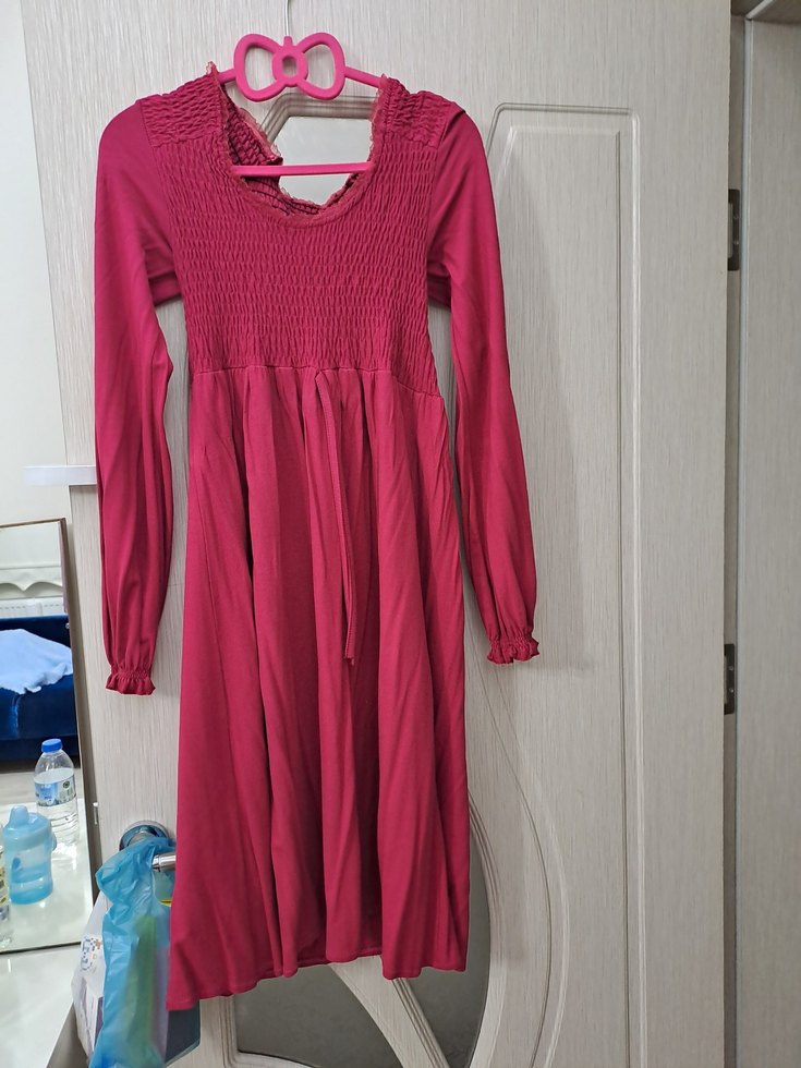 Siyah Kolsuz Midi Elbise - Görsel 2