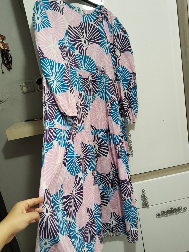 Pembe Bohem Uzun Elbise - Görsel 3