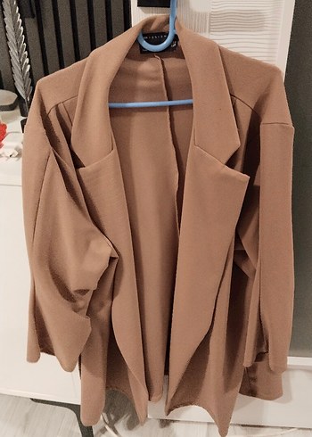 Bej Midi Uzunlukta Salaş Hamile Ceketi - Görsel 5