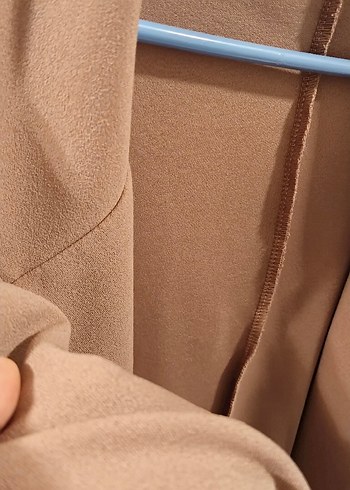 Bej Midi Uzunlukta Salaş Hamile Ceketi - Görsel 8