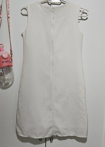 Kız Çocuk Beyaz Payetli Kolsuz Elbise - Görsel 6