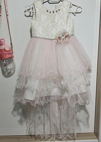 pembe tüllü Kız Çocuk Abiye Elbise - Görsel 9