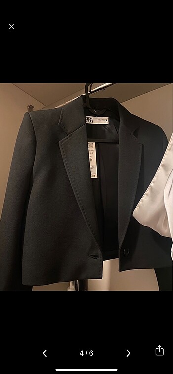 xs Beden siyah Renk Zara crop blazer