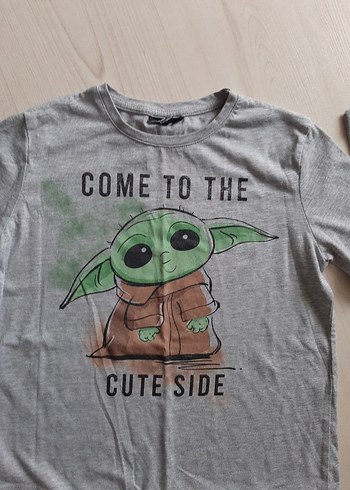 Kız Çocuk Uzun Kollu Gri Baskılı Tişört - Görsel 3