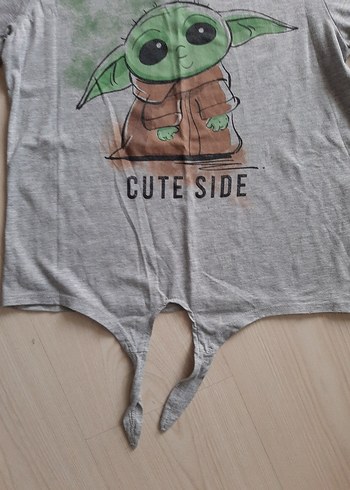 Kız Çocuk Uzun Kollu Gri Baskılı Tişört - Görsel 4