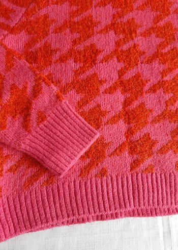 Pembe Renkli Örgü Balıkçı Yaka Kadın Kazak - Görsel 2