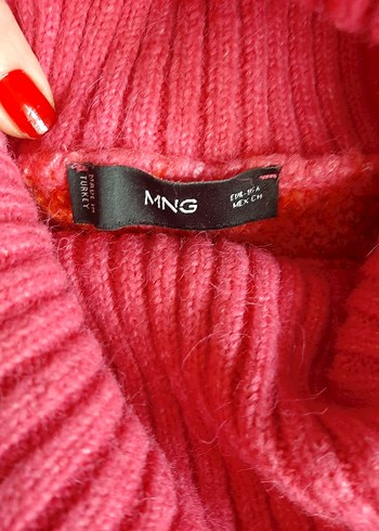 Pembe Renkli Örgü Balıkçı Yaka Kadın Kazak - Görsel 5