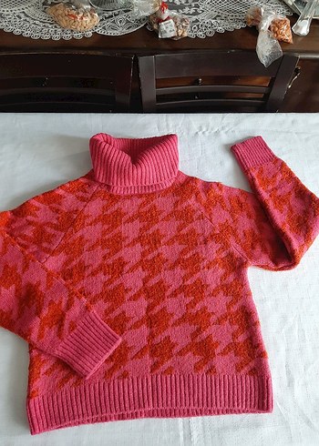 Pembe Renkli Örgü Balıkçı Yaka Kadın Kazak - Görsel 6