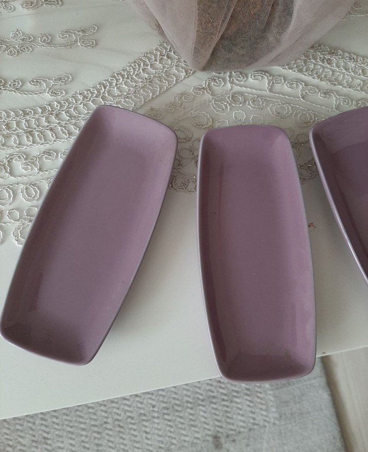 Pastel Mor Renkli Dört Parça Yemek Tabağı - Görsel 2