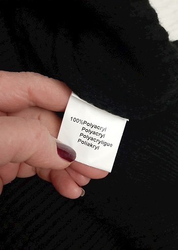 Siyah Örgü Kadın Kazak - Görsel 5