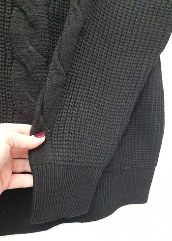 Siyah Örgü Kadın Kazak - Görsel 7