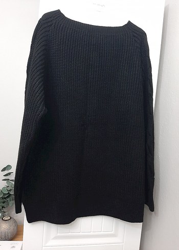 Siyah Örgü Kadın Kazak - Görsel 2