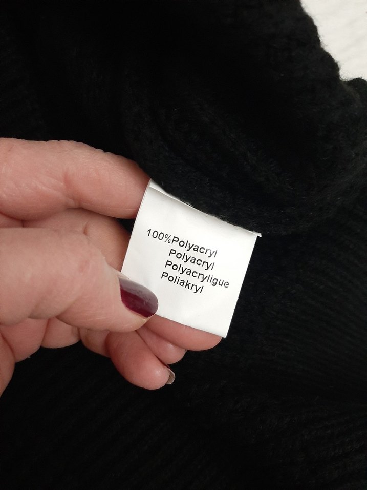 Siyah Örgü Kadın Kazak - Görsel 5