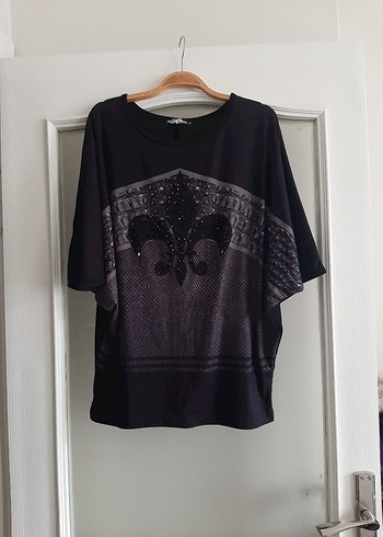 Siyah Gotik Desenli Kadın Bluz - Görsel 7