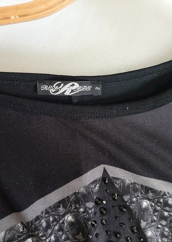 Siyah Gotik Desenli Kadın Bluz - Görsel 5