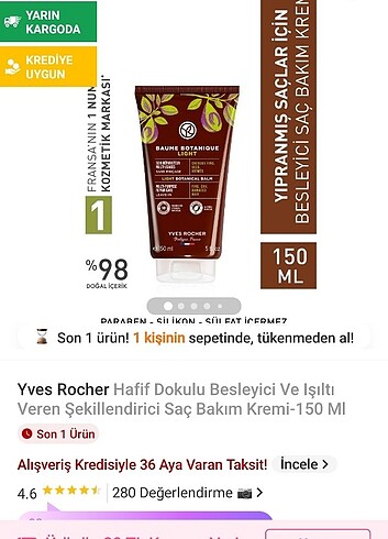 Yves Rocher saç bakım kremi - Görsel 2