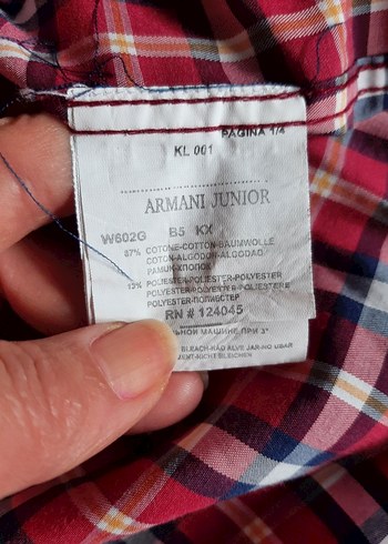 12-13 Yaş Beden orjinal Armani çocuk gomlek
