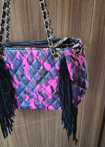 Beden Püsküllü Pembe Kadın Çanta