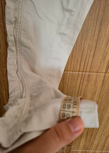 38 Beden ten rengi Renk Bej Regular Fit Keten Rahat Kadın Pantolon