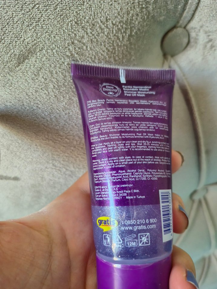 Bee Beauty Mor Parıltılı Soyulabilir Maske 50ml - Görsel 2