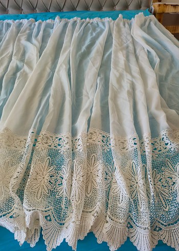 Beyaz Nakışlı Bohem Perde - Görsel 5