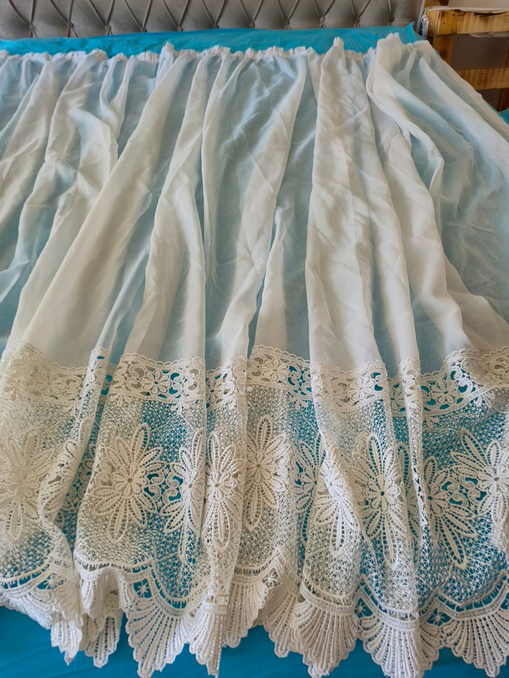 Beyaz Nakışlı Bohem Perde - Görsel 5
