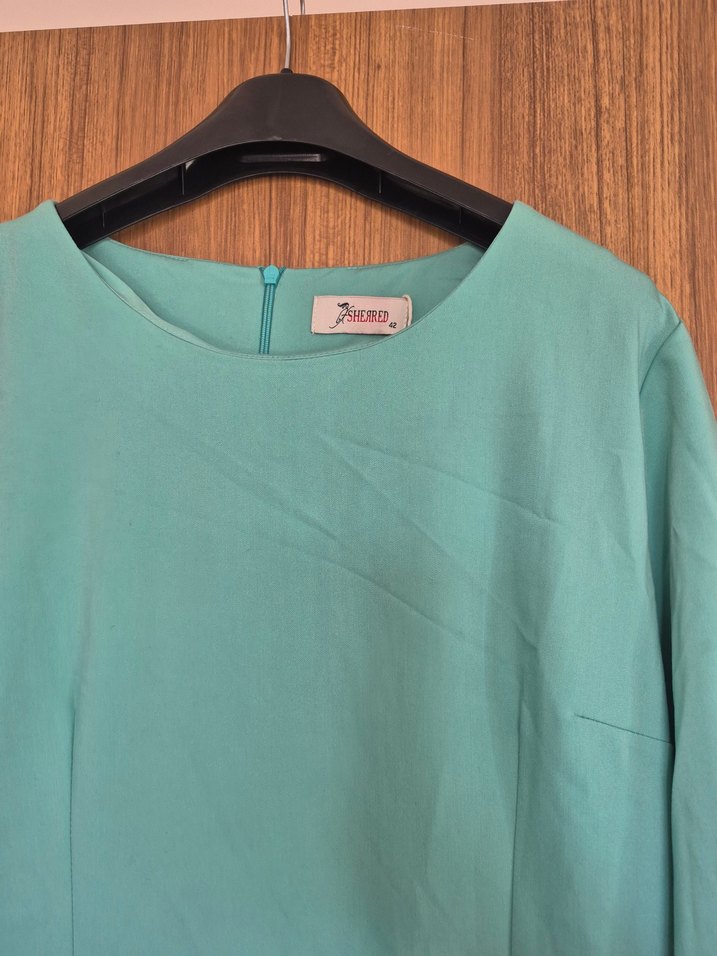 Turkuaz Midi Elbisesi - Görsel 2